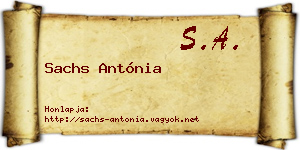Sachs Antónia névjegykártya